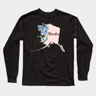 Alaska Forget-Me-Not State Flower Long Sleeve T-Shirt